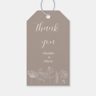 Bohemian Wildflowers wedding invitation Gift Tags