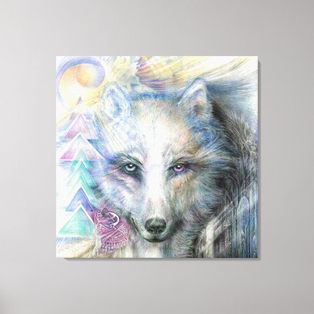 Bohemian Wolf Canvas Print (Front)
