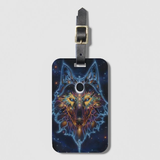 Bohemian Wolf Luggage Tag (Front Vertical)