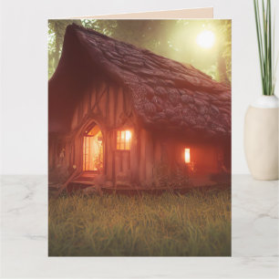 BOHEMIAN WOMAN CABIN WOODS ART BIRTHDAY CARDS