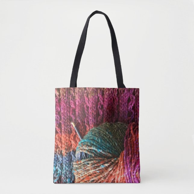 Bohemian Yarn with Knitting Tote Bag (Front)