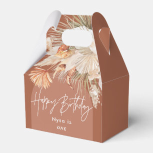 Bohenian boho rust terracotta birthday party favor box