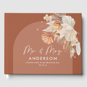 Bohenian boho rust terracotta wedding mr and mrs g guest book