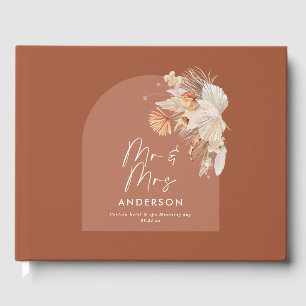 Bohenian boho rust terracotta wedding mr and mrs guest book