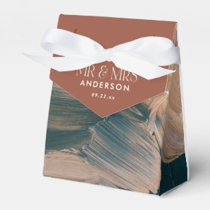 Bohenian boho teal rust terracotta wedding favour favor box