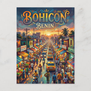 Bohicon Street Scene Benin Postcard