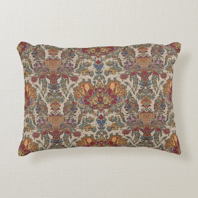 Boho 17th Century Indian Repro Pattern  Accent Pillow (Front)