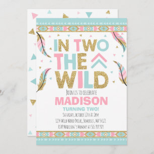 Boho 2nd Birthday Invitation In Two The Wild Party