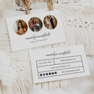 Boho 3 Photo Freelance Business Card