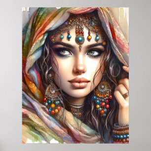 *~* Boho 4  A100 Psychic  Gypsy Woman Poster