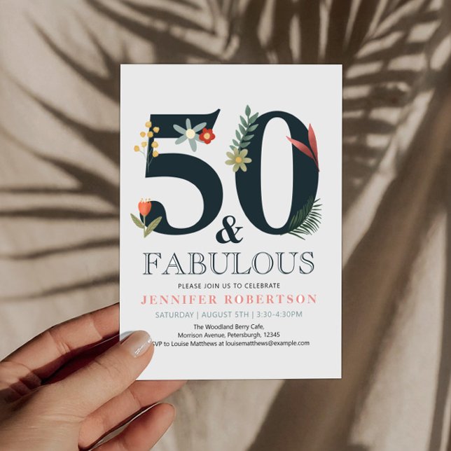 Boho 50 moderne et fabuleuse invitation d'annivers (Créateur téléchargé)