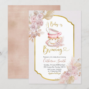 Boho a Baby brasse Baby shower Invitation
