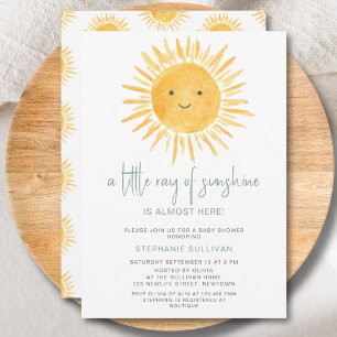 Boho A Little Ray of Sunshine Baby Shower Invitation