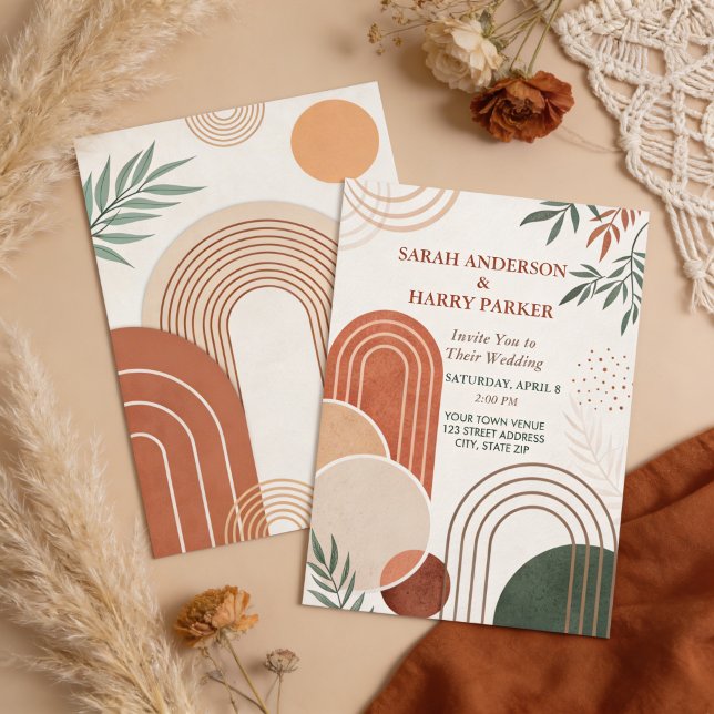 Boho Abstract Arch Wedding  Invitation (Creator Uploaded)