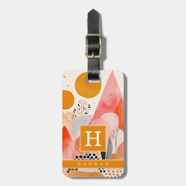 Boho Abstract Art Luggage Tag (Front Vertical)