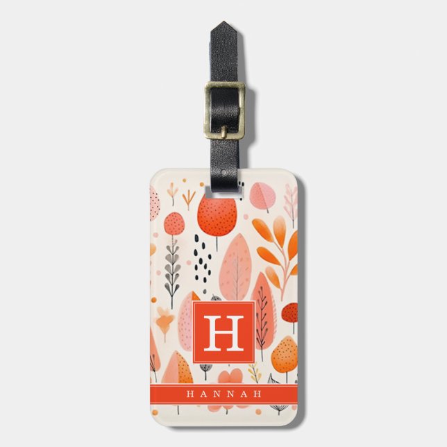 Boho Abstract Art Luggage Tag (Front Vertical)