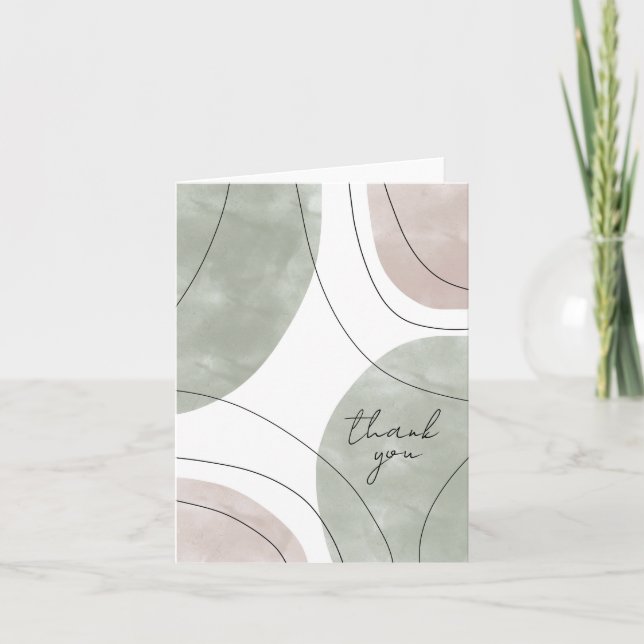 Boho Abstract Art Thank You Card (Front)
