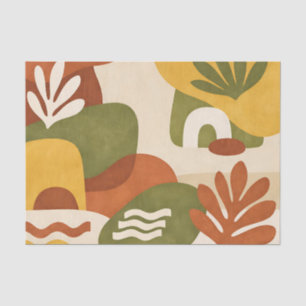 Boho Abstract Botanical Art Tissue Paper