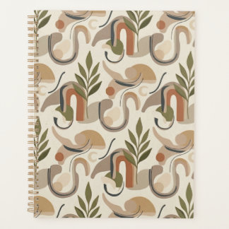 Boho Abstract Botanical Notebook Cover Background