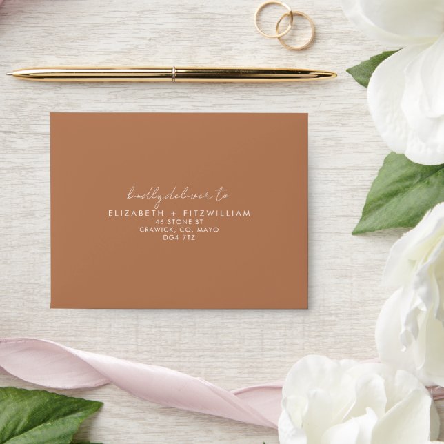 Boho Abstract | Caramel Mocha Self-Addressed Envelope (Wedding)