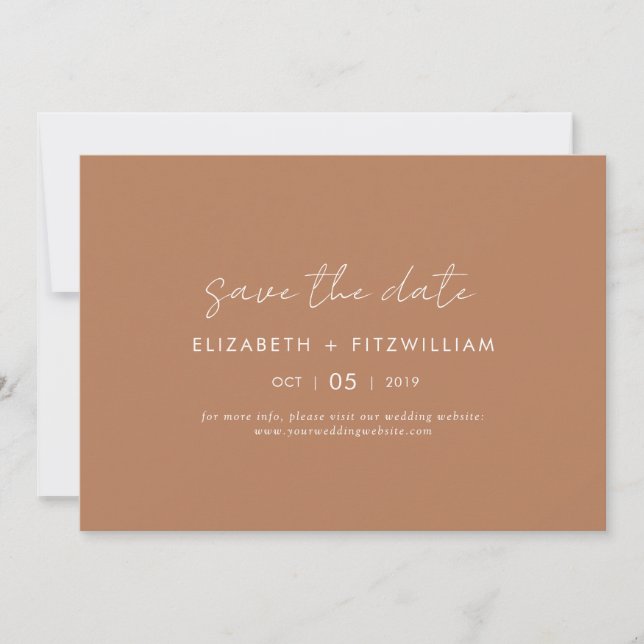Boho Abstract | Caramel Mocha Wedding  Save The Date (Front)