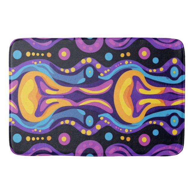 Boho Abstract colourful 8 Bath Mat (Front)