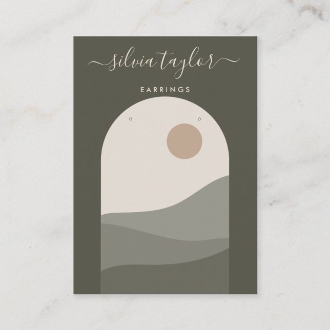 Boho Abstract Earth Tones Terracotta Arch  Business Card (Front)