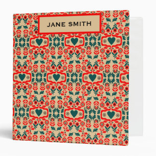 Boho Abstract Flower Art Binder