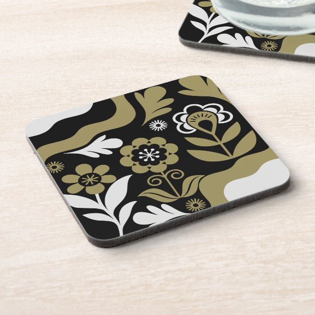 Boho Abstract Flower Art Coaster (Left Side)