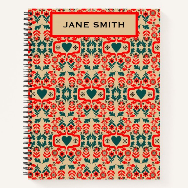 Boho Abstract Flower Art Notebook (Front)