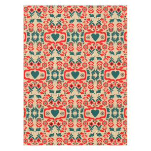Boho Abstract Flower Art Tablecloth