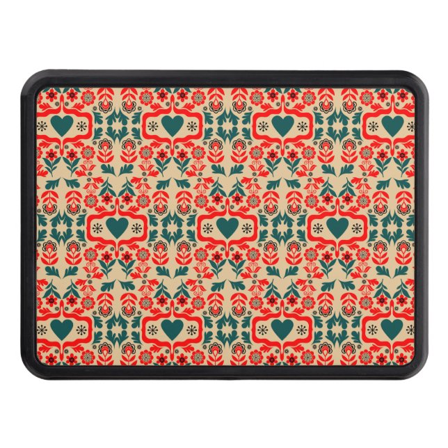 Boho Abstract Flower Art Trailer Hitch Cover (Front)