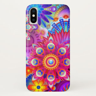 Boho abstract flower colourful floral pattern Case-Mate iPhone case
