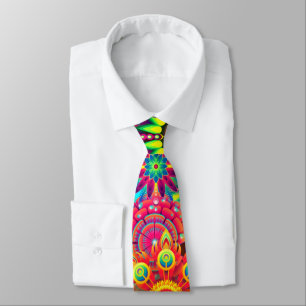 Boho abstract flower tie
