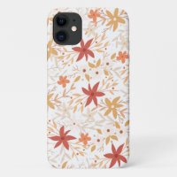 Boho abstract flowers harvest gold rust bone