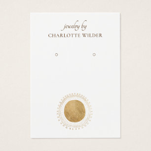 Boho Abstract Gold Circle Earring Display Card