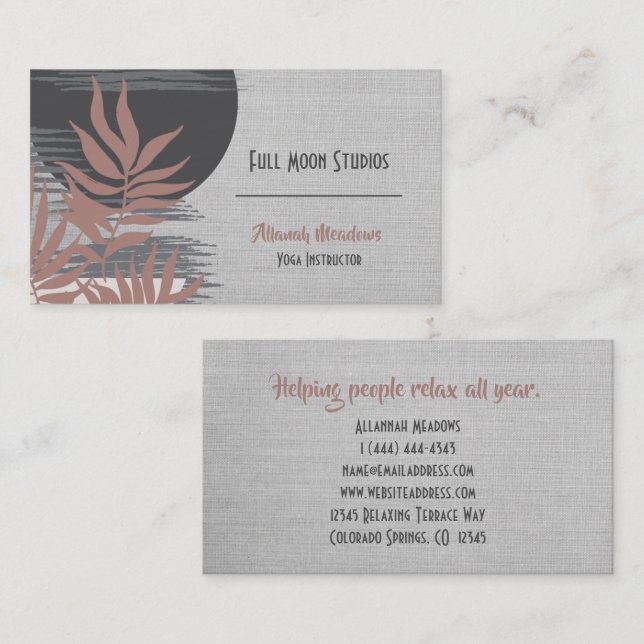 Boho Abstract Healing and Meditation Business Card (Front/Back)