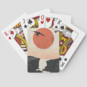 Boho Abstract Landscape (12) Playing Cards