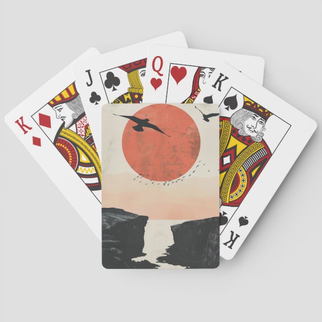 Boho Abstract Landscape (12) Playing Cards (Back)