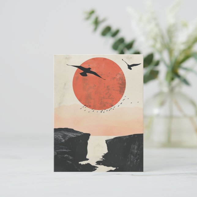 Boho Abstract Landscape (12) Postcard (Standing Front)