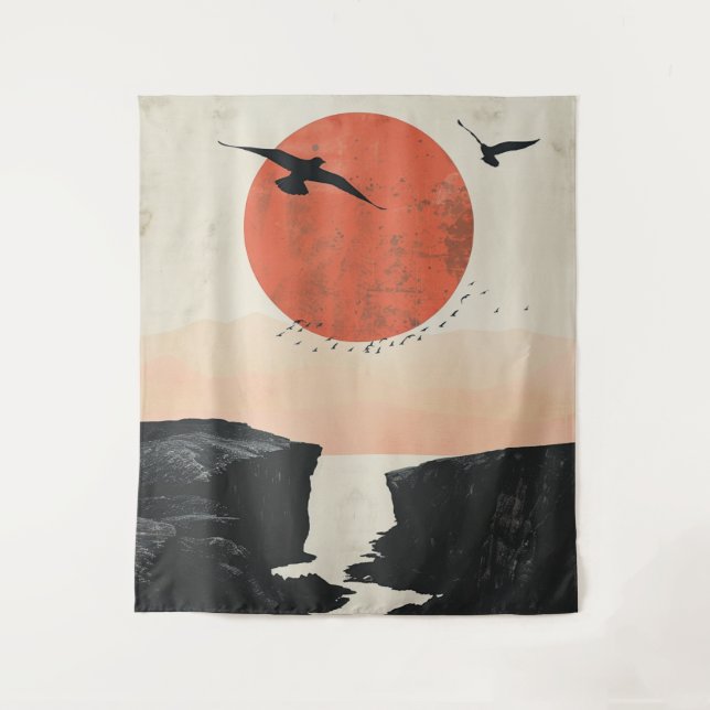 Boho Abstract Landscape (12) Tapestry (Front)