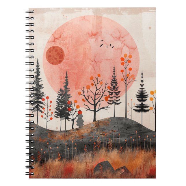 Boho Abstract Landscape (13) Notebook (Front)