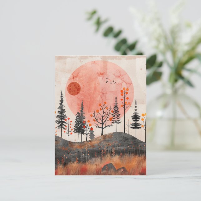 Boho Abstract Landscape (13) Postcard (Standing Front)