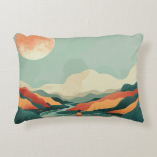 Boho Abstract Landscape (14) Accent Pillow