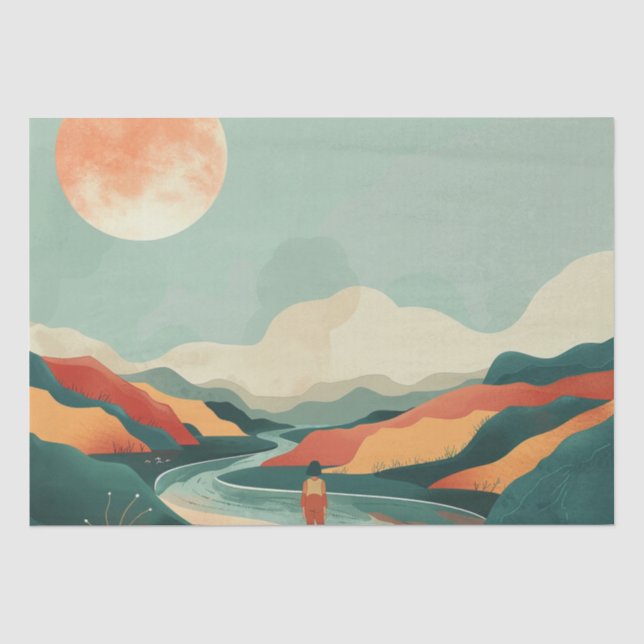Boho Abstract Landscape (14) Tissue Paper (Front)