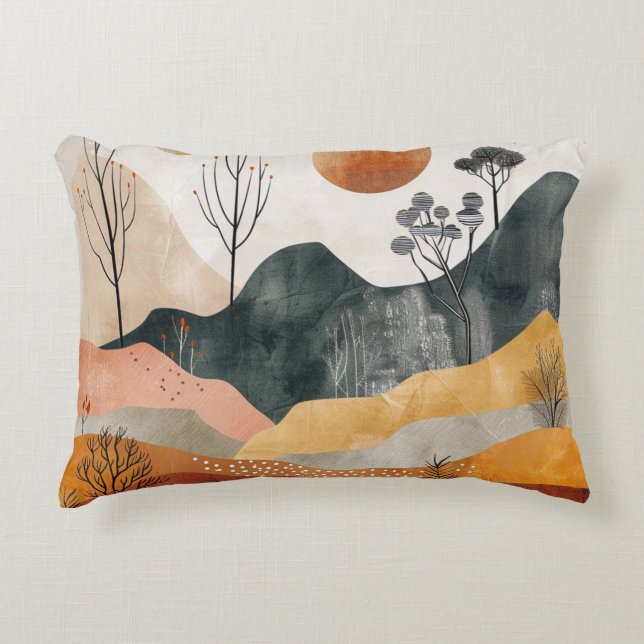 Boho Abstract Landscape (15) Accent Pillow (Front)