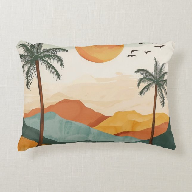 Boho Abstract Landscape (16) Accent Pillow (Front)