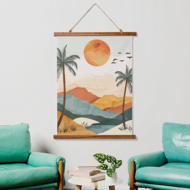 Boho Abstract Landscape (16) Hanging Tapestry (Living Room)