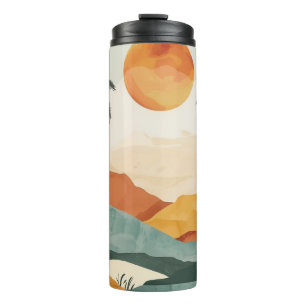 Boho Abstract Landscape (16) Thermal Tumbler