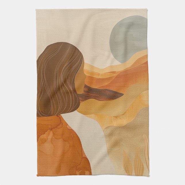 Boho Abstract Landscape (17) Kitchen Towel (Vertical)
